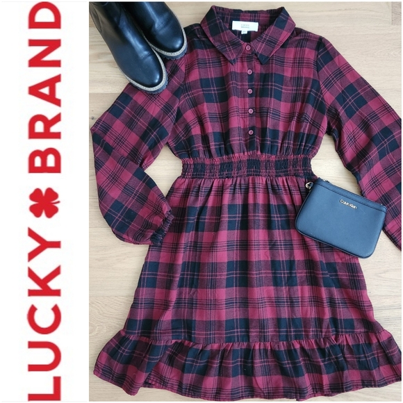 Flannel Ruffle Dress - Picture 2 of 4